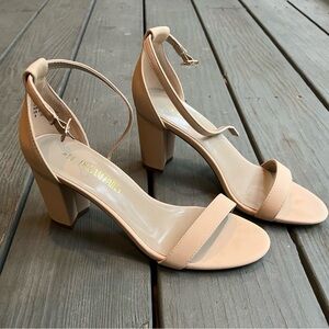 3” nude strappy heels